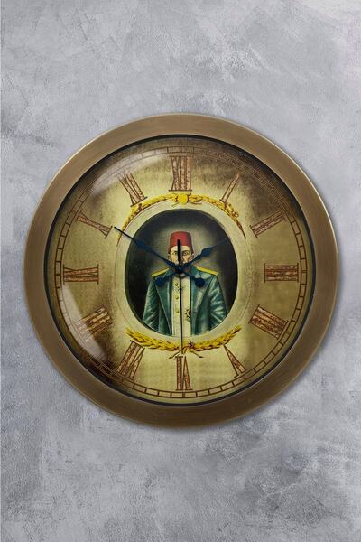 Platin Saat هدية ساعة حائط عبد الحميد خان معدنية عتيقة مقاس 36 سم