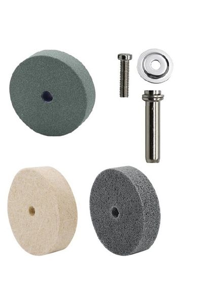 Depolife Sharpening Cleaning Polishing Disc Set with Drill Adapter Mill Stone Skoc Wool Felt Set 4 Pieces