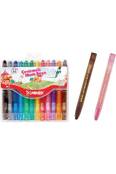 Mikro 12 Twist Crayon 12 Pack Erasable