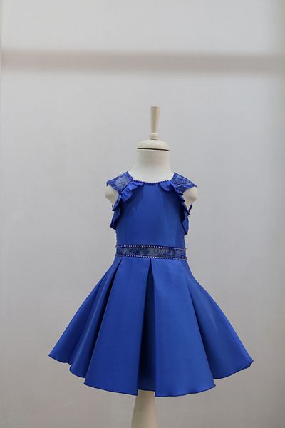 DAISY GIRLS Saks Blue Sleeveless Daisy Girls Kids Dress