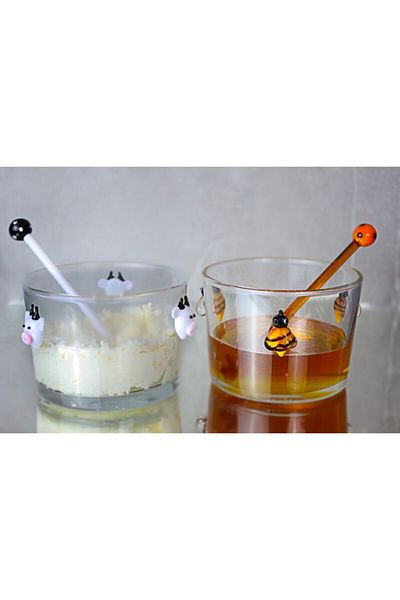 ADAMODART Bee & Cow Figured Honey Slider 2-Piece Bowl