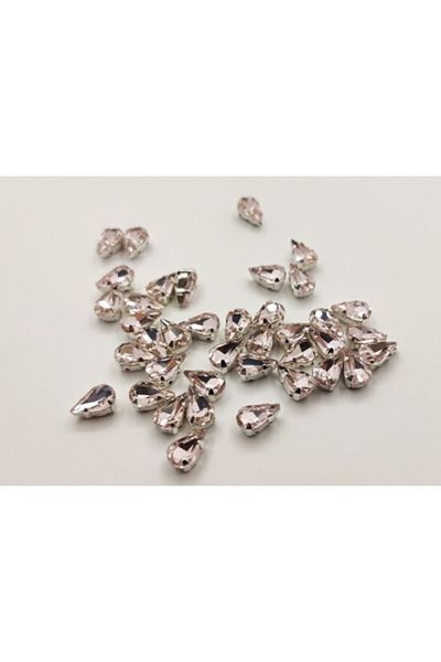 yiğit aksesuar 6x10 (1 cm) Case Strut Drop Glass Stone Ανοιχτό ροζ 100 τεμάχια
