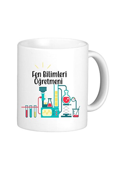Fen Bilimleri Öğretmeni Temalı Beyaz Kupa Bardak