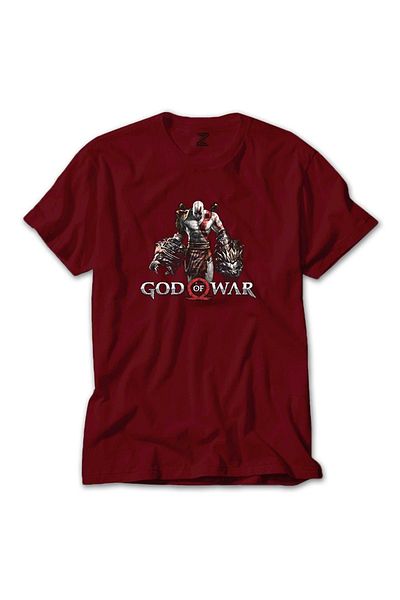 Z zepplin Κόκκινο T-shirt God Of War Kratos Lion