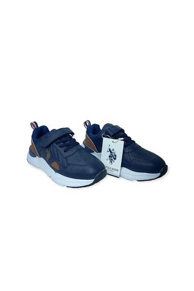 U.S. Polo Assn. Bleumarin - Pantofi sport pentru copii de zi cu zi foarte usori, foarte confortabili