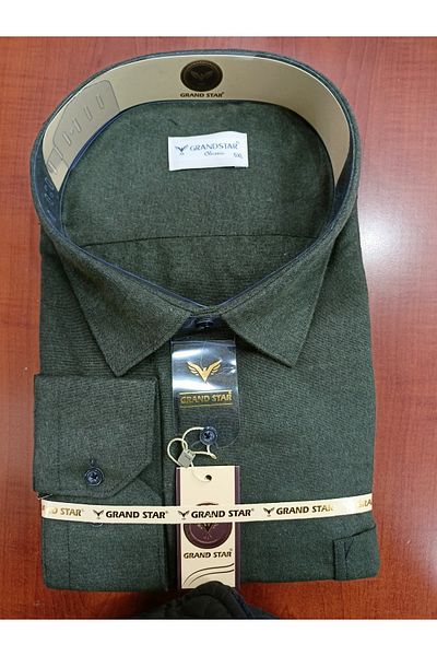 Grand Star Κλασικό χειμερινό ανδρικό πουκάμισο με μακρυμάνικη τσέπη Güncüoğlu Battal Size