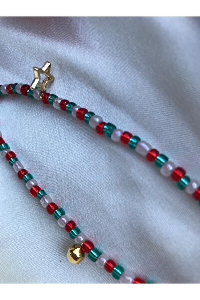 PEONY peonyofficiall New Year's Enameled White Pine Tree and Bell Detailed Phone Lanyard, New Year's Themed Christmas Phone Charm