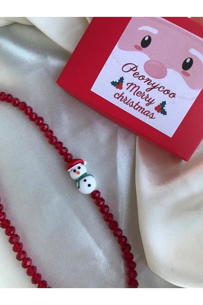 PEONY - peonyofficiall New Year Snowman Glass Murano And Crystal Phone Lanyard Christmas Themed Christmas Phone Charm