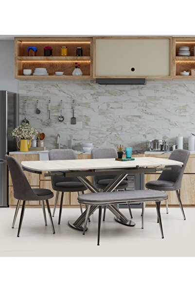 Eymense Siena 4 Sandalyeli Benchli Mutfak Masa Takımı