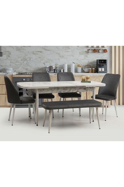 Eymense Class 4 Sandalyeli Benchli Mutfak Masa Takımı