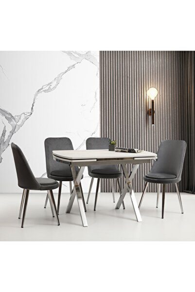 Eymense Yağmur 4 Sandalyeli Mutfak Masa Takımı