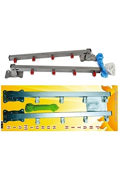 ÇEÇEN HOME Çamaşır Askısı Makaralı Katlanır Metal Çamaşır Kurutma Askılığı