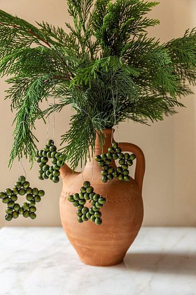 Emtory Home 1 Τεμάχιο Διακοσμητικό Πράσινο Ξύλινο Αστέρι με Χάντρες 7εκ