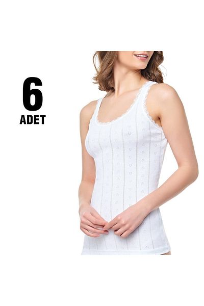Tutku Set de 6 maiouri jacquard cu bretele groase
