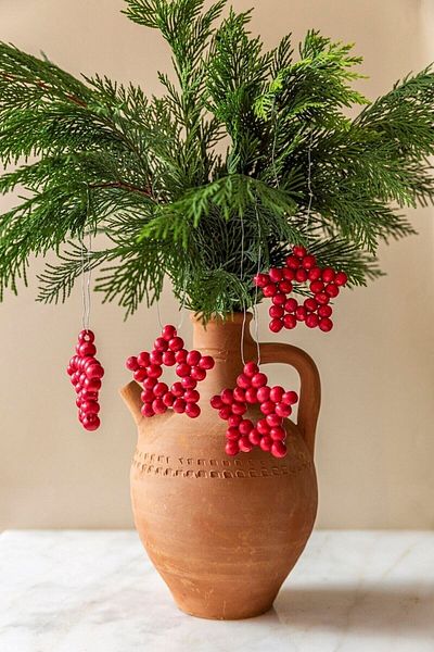 Emtory Home 1 bucăți decorative de flori de rodie stea din mărgele din lemn 7cm