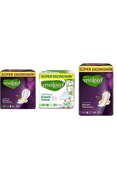 Molped Supernight Long 18-Piece Supernight Super Night 14-Piece Puresoft Regular 24-Piece Mixed Set