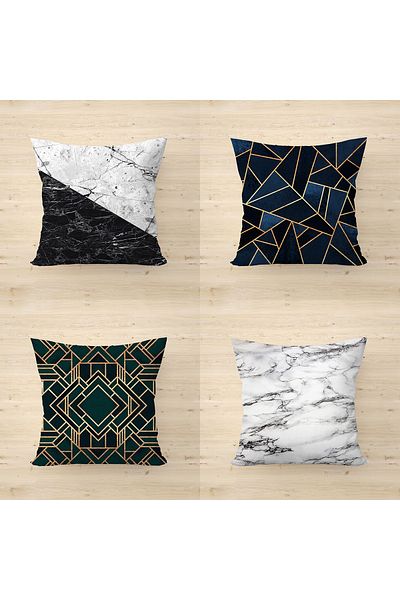 fdm desıgn Double Sided Printed Marble Themed Special Design Decorative Throw Pillow Cover Set of 4