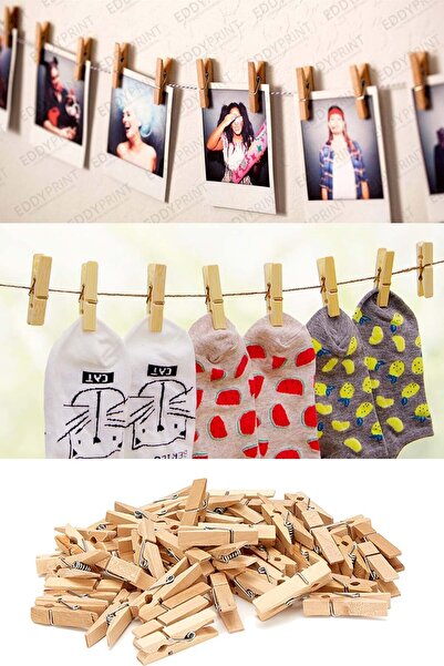 Binbirreyon حامل صور بمزلاج من الخيزران مقاس 6 سم - 20 قطعة Dh128