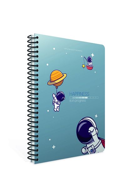 Gıpta Happiness Spiral Cardboard Cover A5 80 Sheets Checkered Notebook