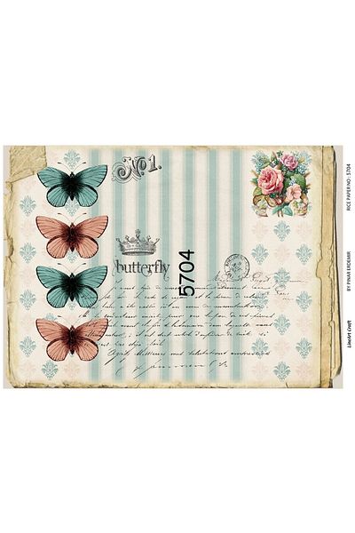 LİNEART Brass Decopage Paper La-5704