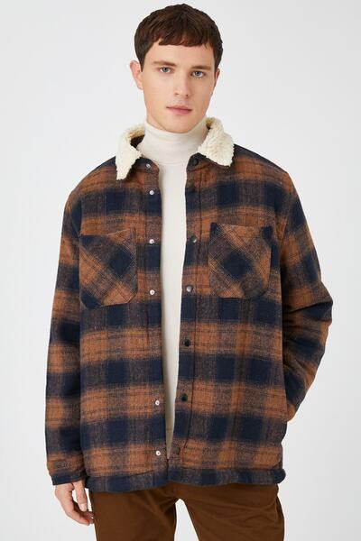 Koton 3wam20170hw Мъжко горно яке Camel Plaid 1c0