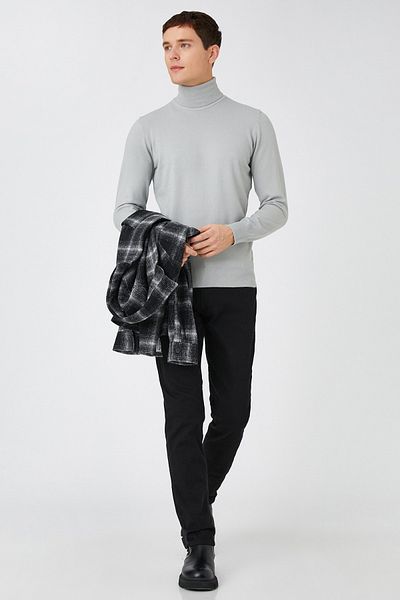 Koton Men's Gray Sweater 3WAM70115HT