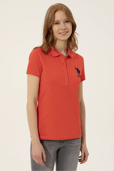 U.S. Polo Assn. Tricou roșu pentru femei