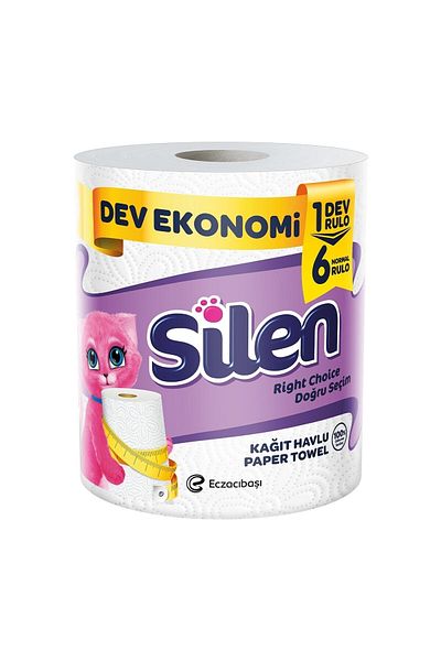 Silen Kağıt Havlu 6’lı Dev Rulo (1=6 , 36 RULO)