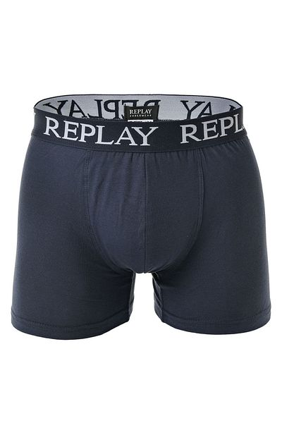 Replay Herren Boxershorts, 3er Pack - Unterhosen, Baumwolle, Logo, einfarbig
