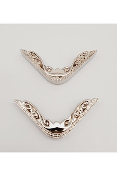 angel çanta aksesuar جهاز زاوية فضي اللون مكون من قطعتين موديل مزخرف