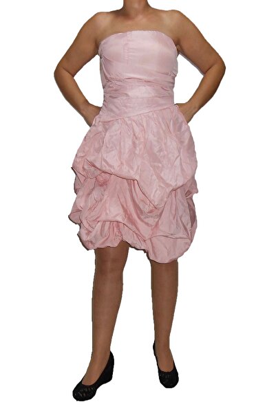 LM Kadın Balon Etekli Straplez Elbise