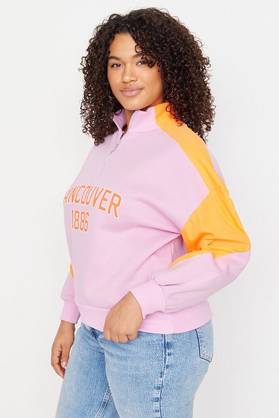 Trendyol Curve Plus Size Sweatshirt - Purple - Regular fit