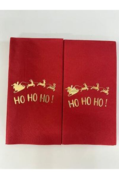 kidspartim منديل مكتوب باللون الذهبي المذهب باللون الأحمر ليلة رأس السنة الجديدة