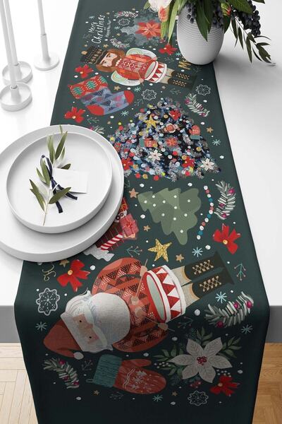 Pilloveland Runner Nutcracker με σχέδιο Suede Woven 140*40 cm Χριστούγεννα Χριστούγεννα Πρωτοχρονιά