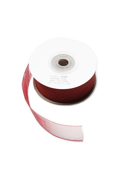 Nazarone Burgundy Organza Ribbon - 3Cm-23Mt (1007)
