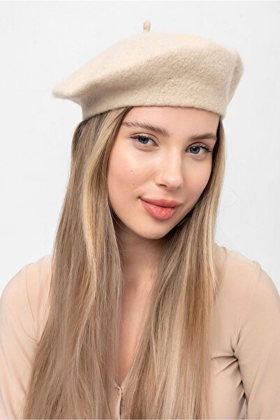 Axesoire 13500 Yünlü Açık Bej Ressam Bere