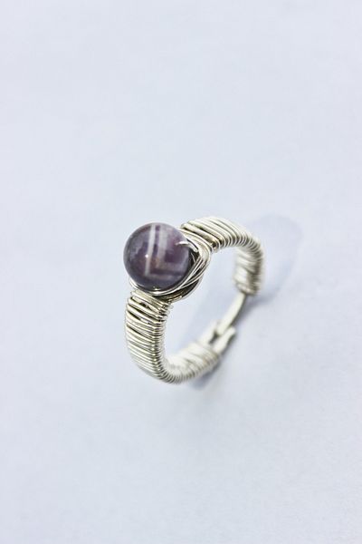 Mıçı Amethyst Adjustable Natural Stone Ring