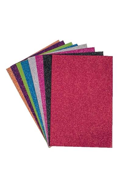 TGB Simli Fon Kartonu 10!lu Karışık Renk 20*30 Cm