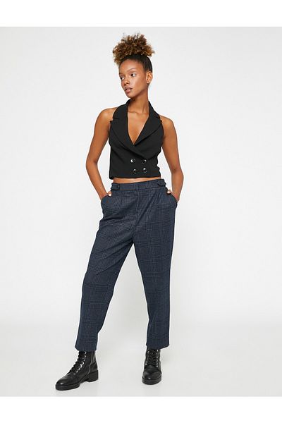 Koton Double Breasted Crop Blazer Vest