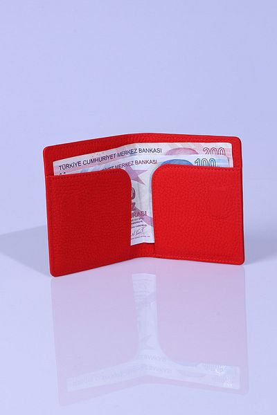 Grande Gande 762 Genuine Leather Wallet & Card Holder Red with Magnet Closure and Paper Money Compartment