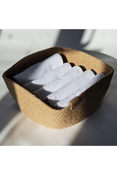 Minimalhomedesign Square Jute Bread Basket/Organizer/Organizer/Wicker Basket 20 cm