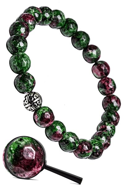 Tesbih Atölyesi Sertifikalı Gümüş Aparatlı Fasetli Ruby Yakutlu Zoisite Anyol...