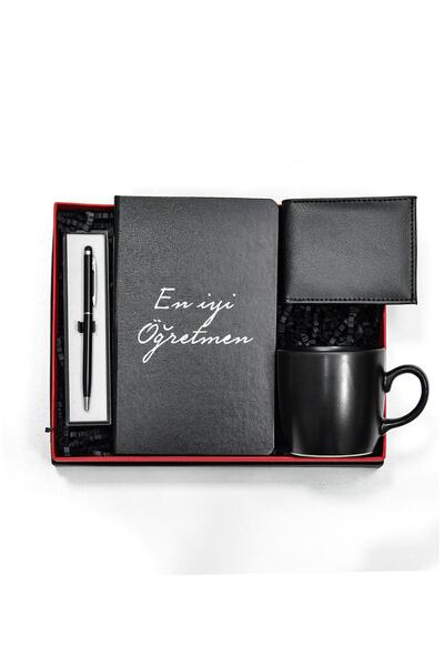 HighClass Öğretmenler Gününe Özel Defter Siyah Kupa Kalem Cüzdan Set