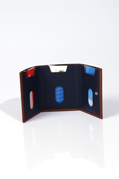 Grande 724 100% Γνήσιο Δέρμα Ανδρικό Πορτοφόλι Θήκη Κάρτας Καφέ