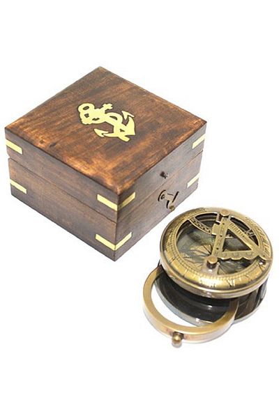 hediye sandalı Compass, Magnifier and Solar Clock in Special Box