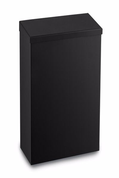 KG-GOLDPAPER 7 Litre Paslanmaz Çelik Siyah Renk Kapaklı Duvara Monte Çöp Kova...