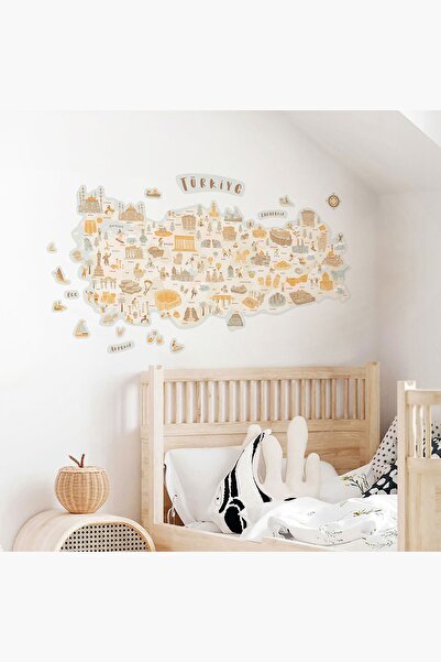 Jüppo Türkiye Iller Haritası  Sticker, Eğitici Öğretici Duvar Haritası, Çocuk...