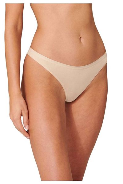 Schiesser Damen String 2er Pack - Tanga, Cotton Stretch, Serie 95/5, uni
