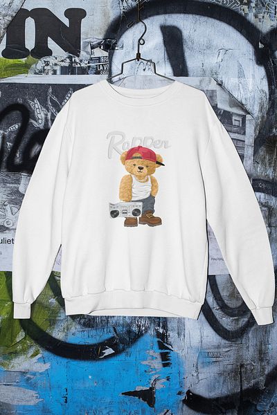 SUNFREE Φούτερ Unisex Teddy με στάμπα Oversize