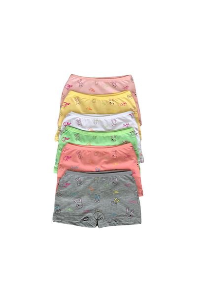KOZART Boxeri din bumbac, multicolori, cu model de iepure, pentru fetiță, cu șireturi